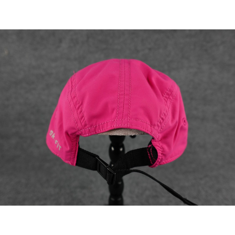 Nike AW84 Dri‎ Fit 5 Panel Hat Cap Pink Fuchsia Reflective Swoosh Running Golf - Picture 4 of 7